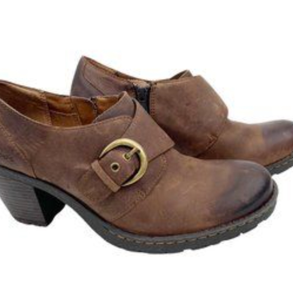 BOC Born concept women's brown catori leather buckle ankle booties size 11
